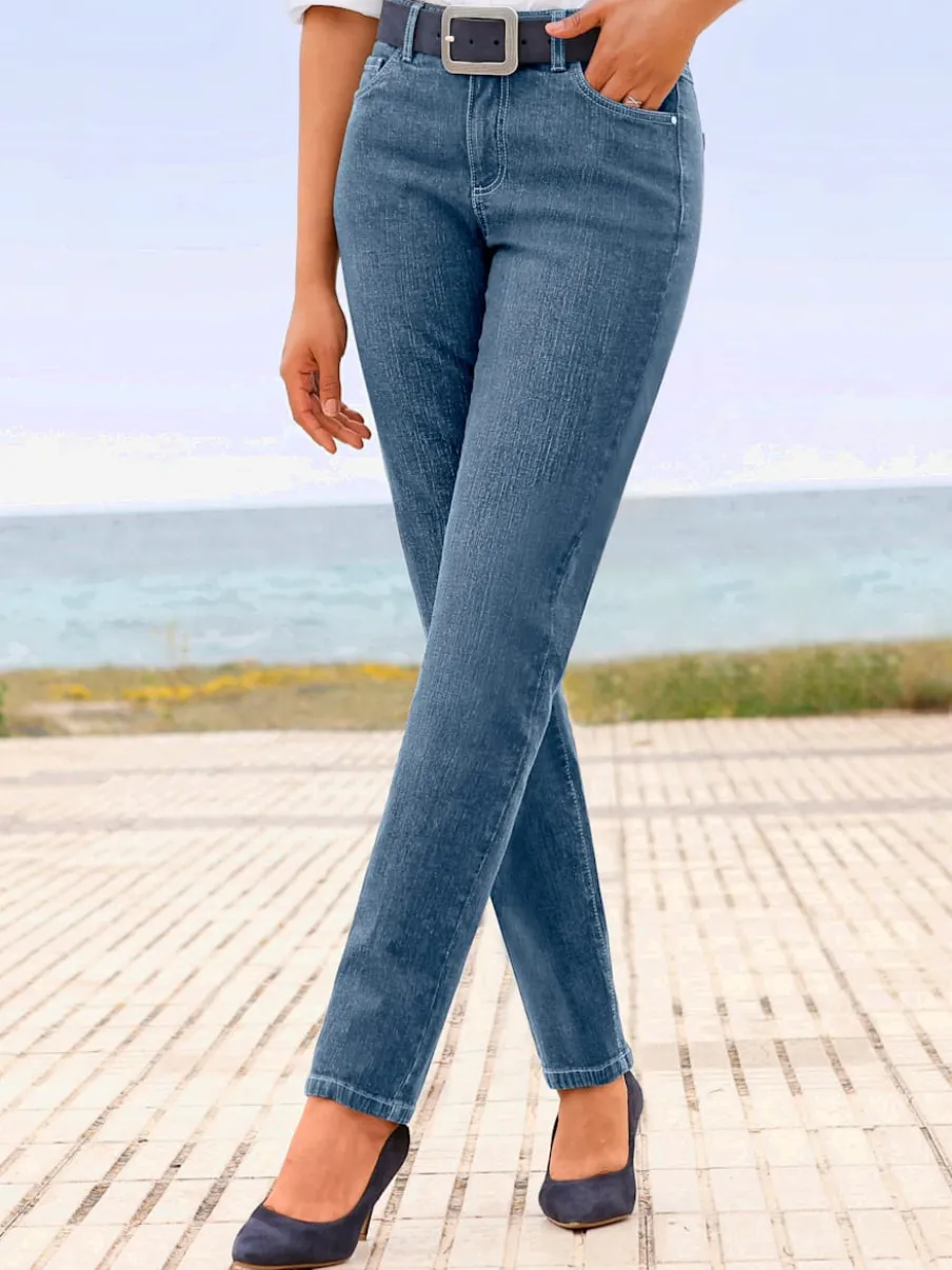 Jean 5 poches en coton extensible idéal pour tous