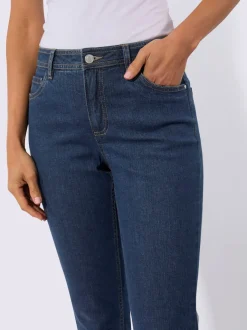 Jean 5 poches en coton stretch indéformable à fermeture éclair
