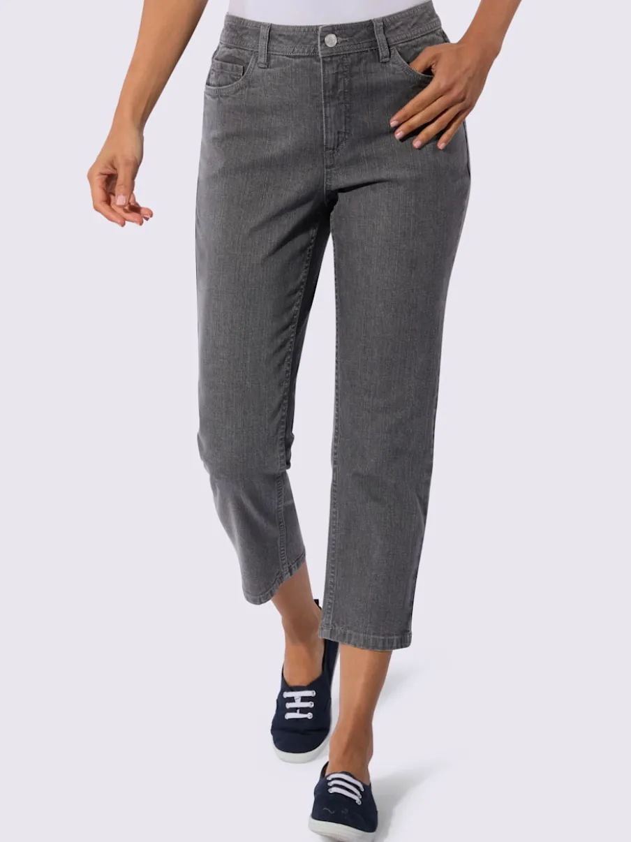 Jean 5 poches en coton stretch indéformable à fermeture éclair