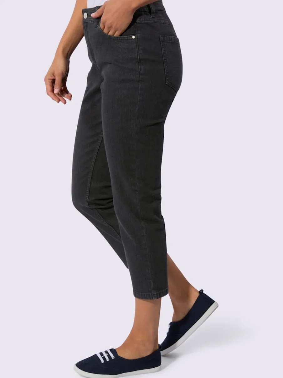 Jean 5 poches en coton stretch indéformable à fermeture éclair