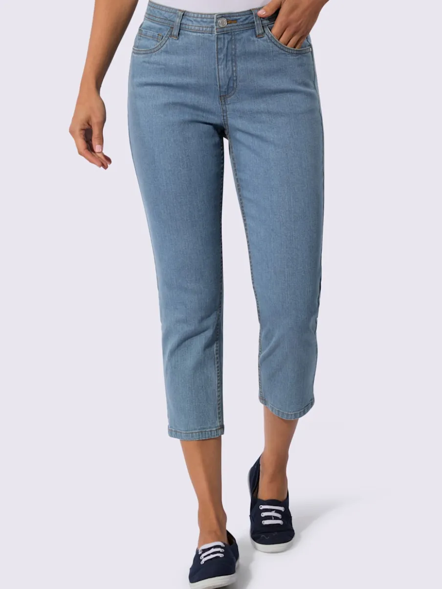 Jean 5 poches en coton stretch indéformable à fermeture éclair