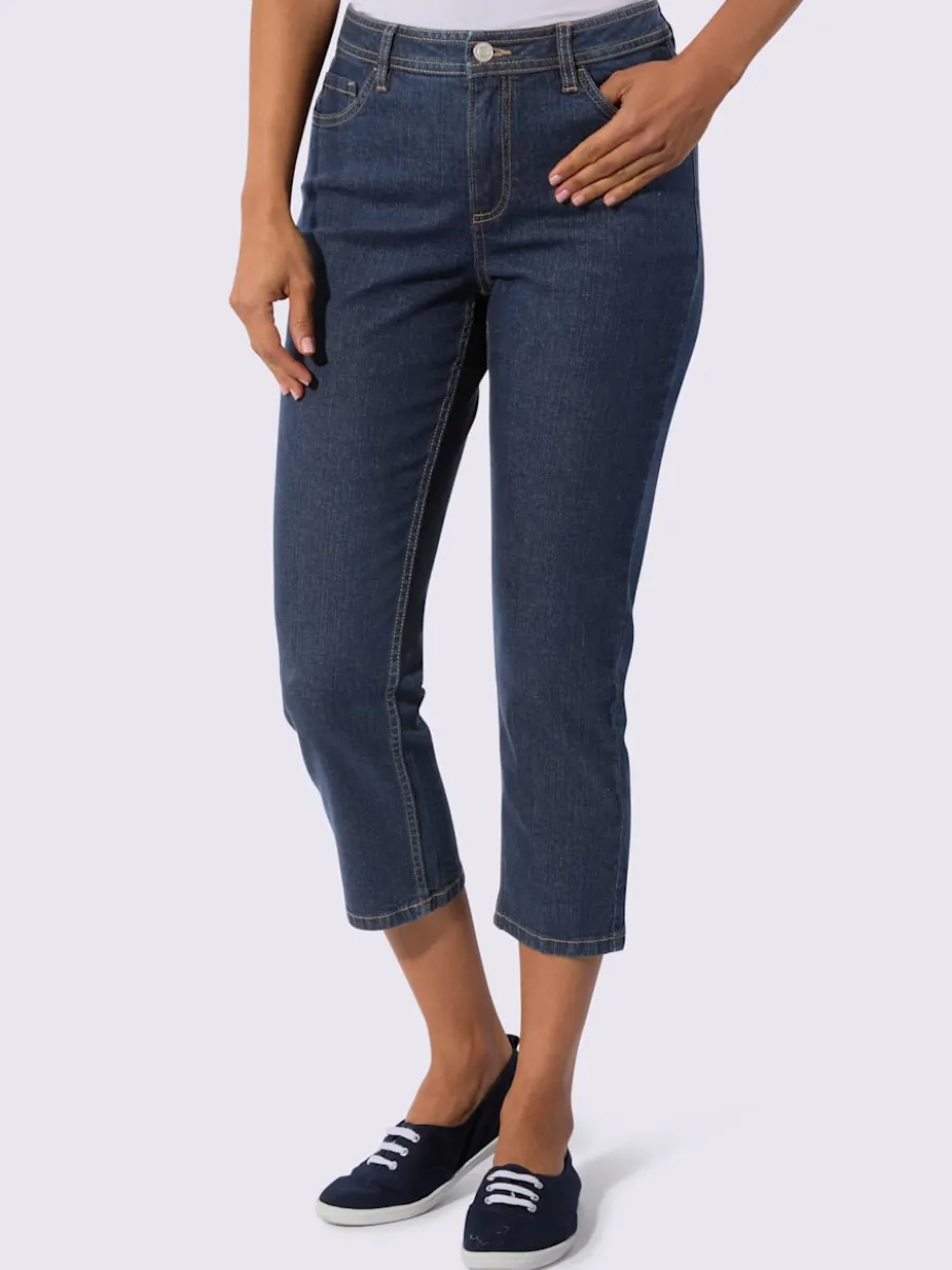 Jean 5 poches en coton stretch indéformable à fermeture éclair