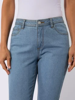 Jean 5 poches en coton stretch indéformable à fermeture éclair