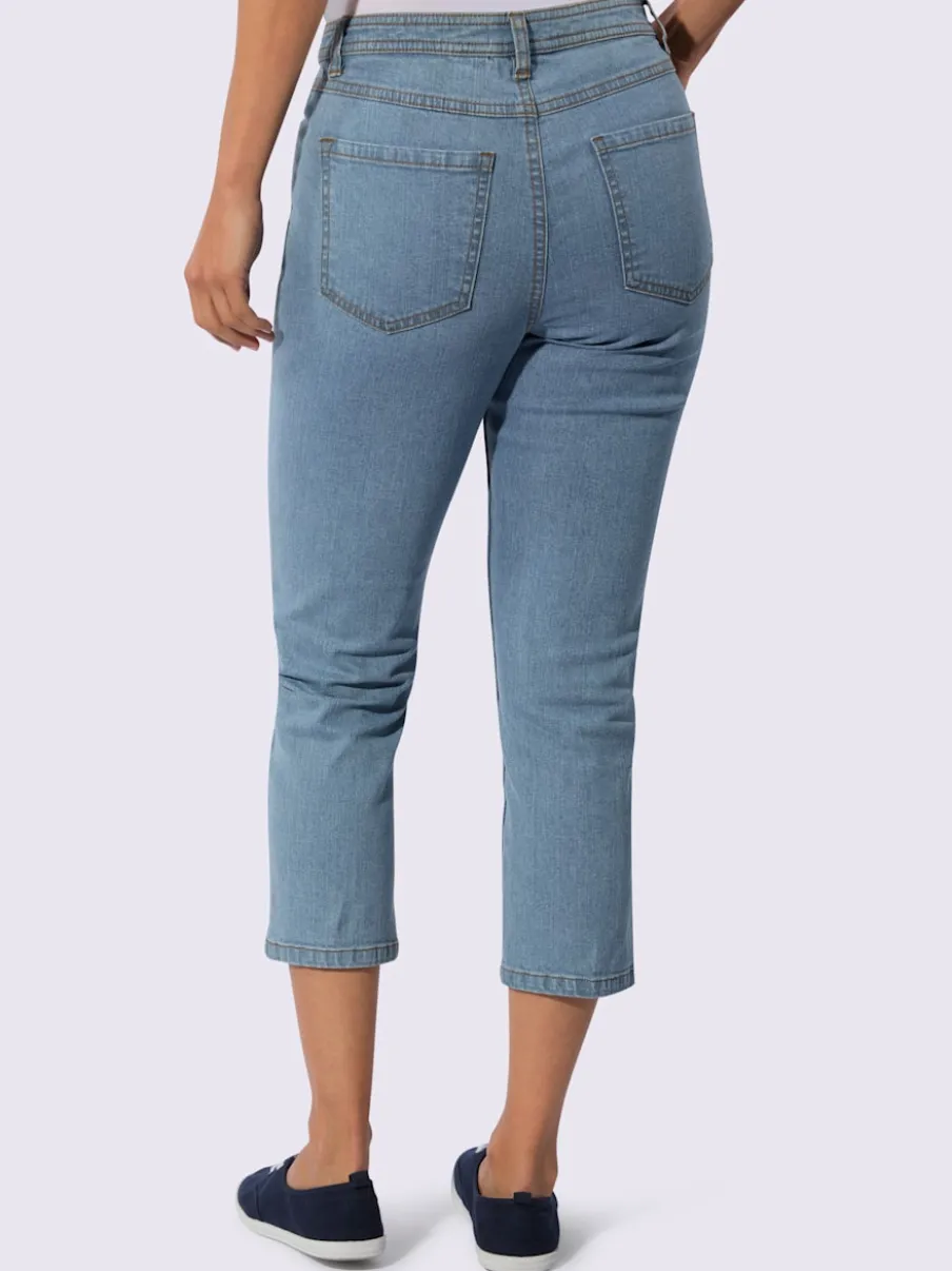 Jean 5 poches en coton stretch indéformable à fermeture éclair