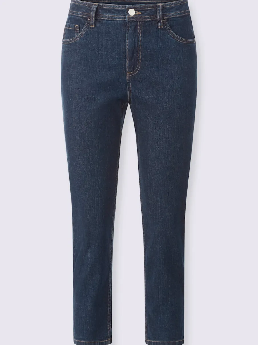 Jean 5 poches en coton stretch indéformable à fermeture éclair