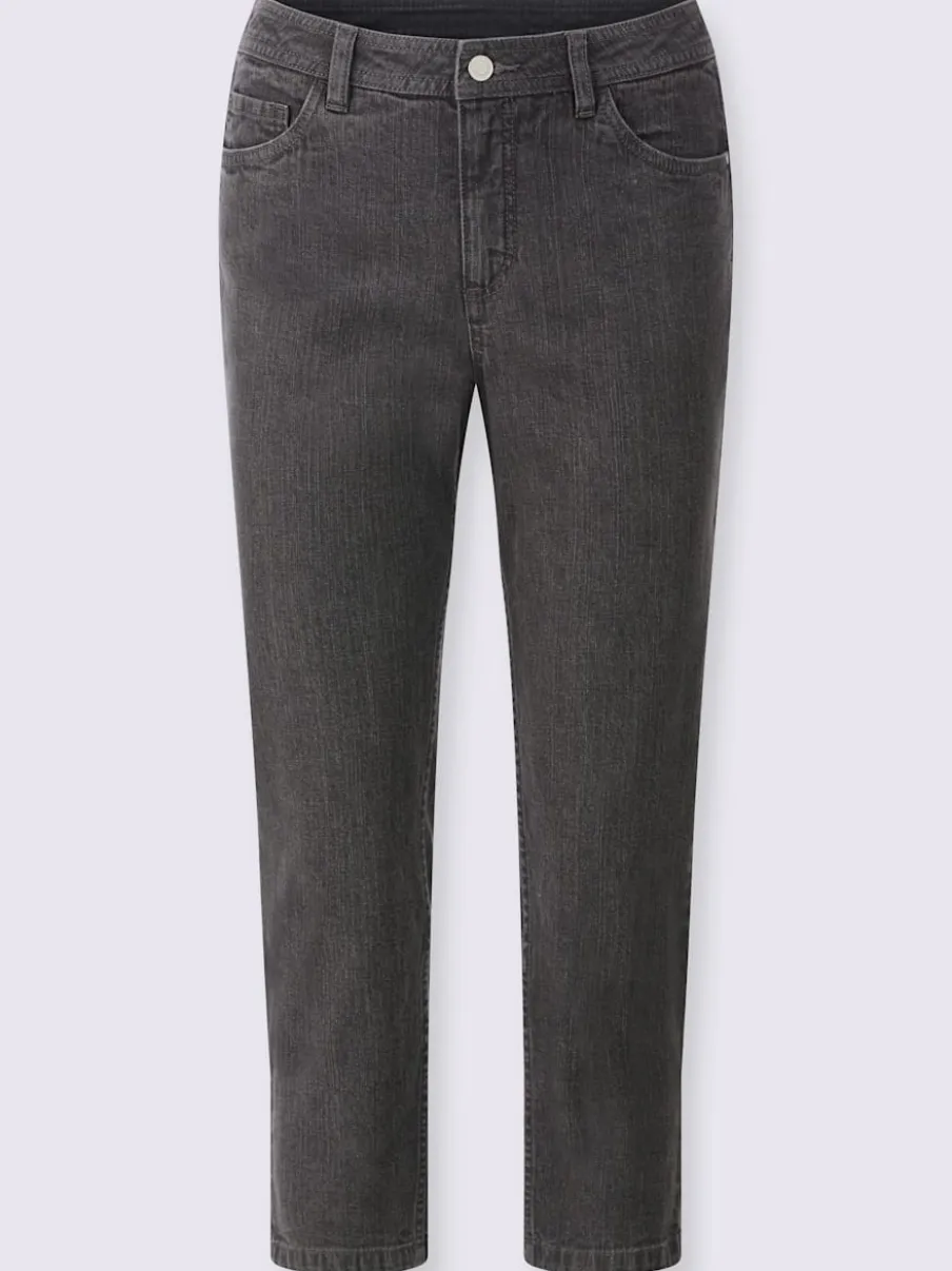 Jean 5 poches en coton stretch indéformable à fermeture éclair