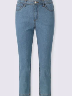 Jean 5 poches en coton stretch indéformable à fermeture éclair