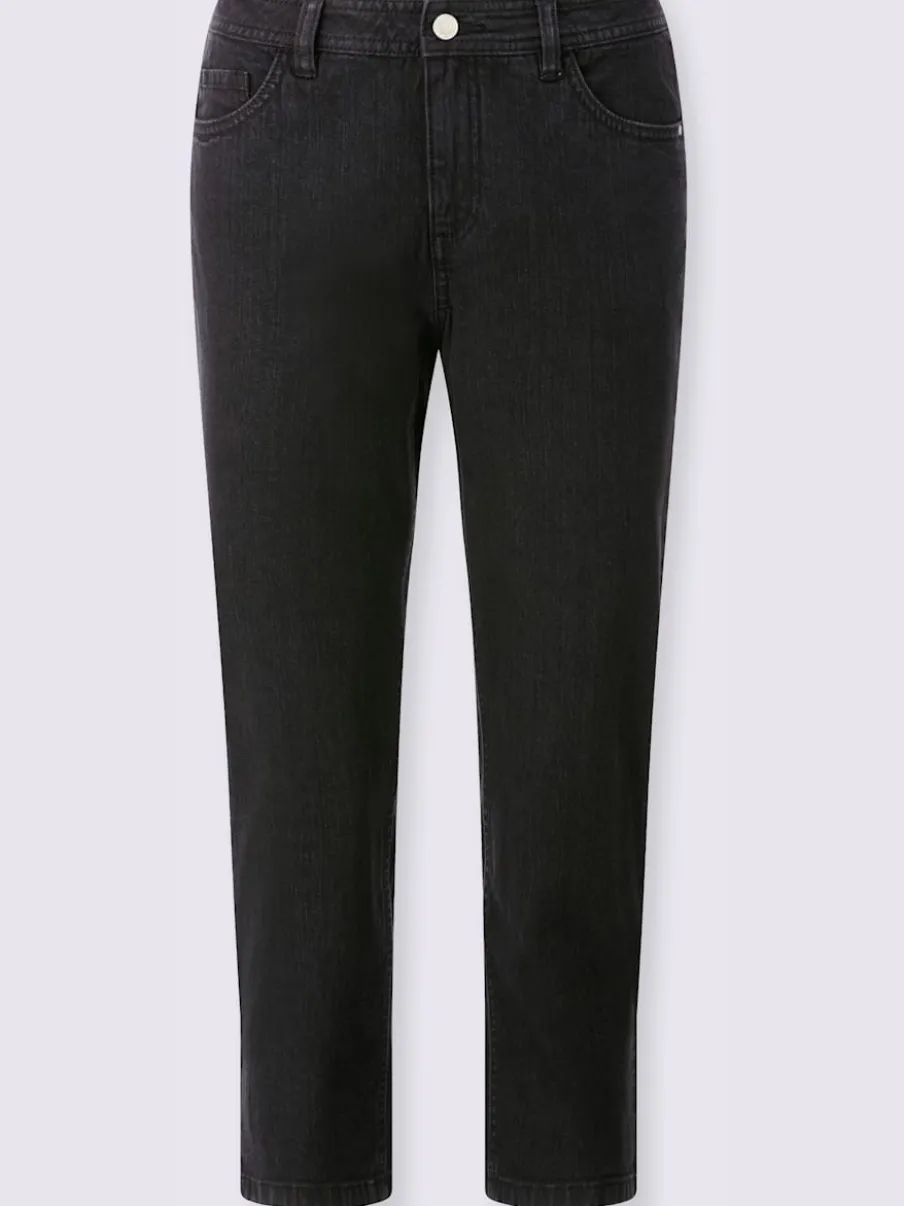 Jean 5 poches en coton stretch indéformable à fermeture éclair