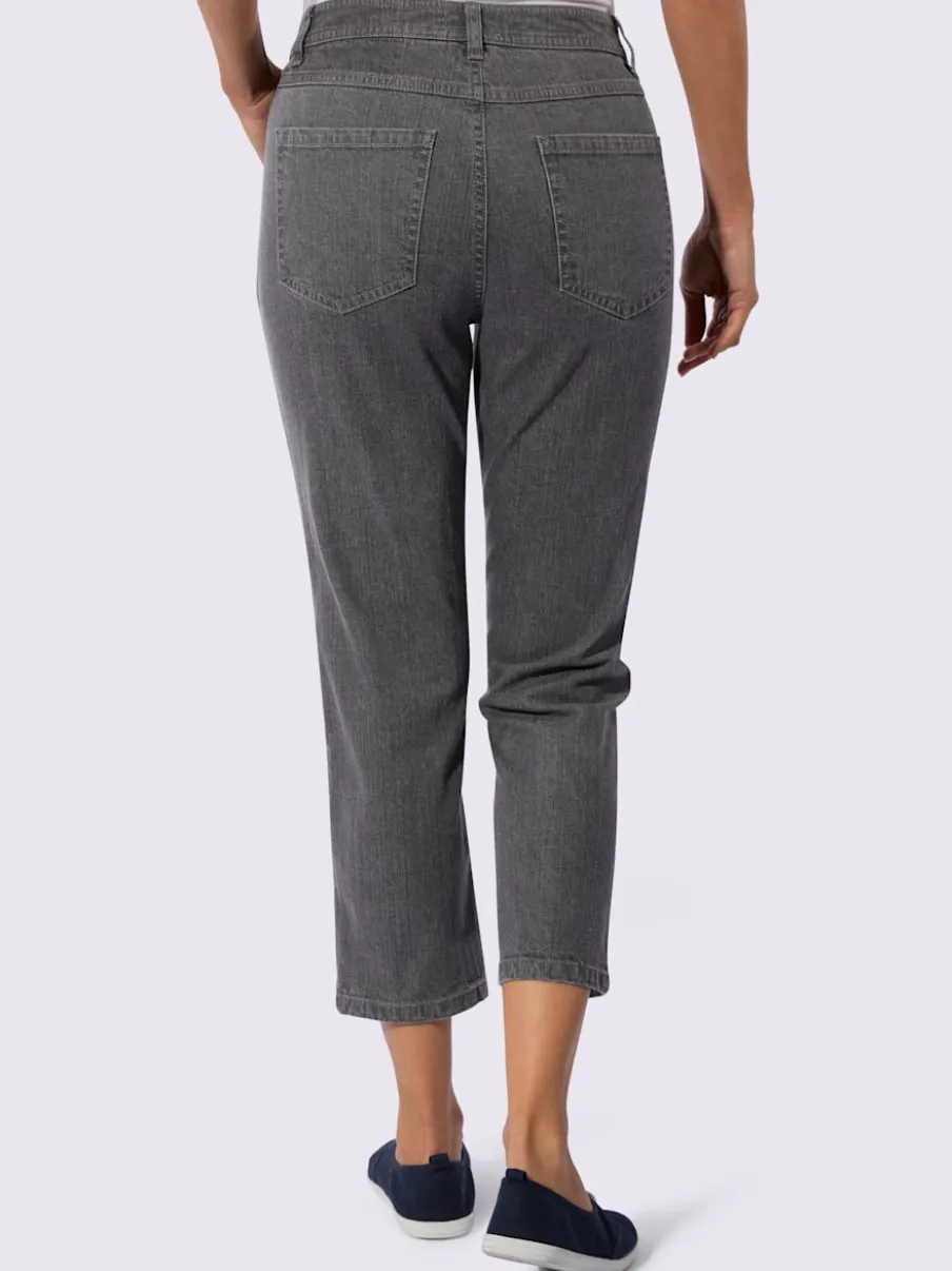 Jean 5 poches en coton stretch indéformable à fermeture éclair