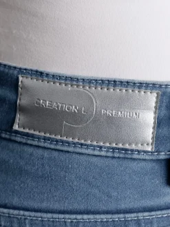 Jean 5 poches en denim doux avec ceinture à coulisse