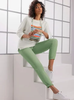 Jean 5 poches en denim doux avec ceinture à coulisse