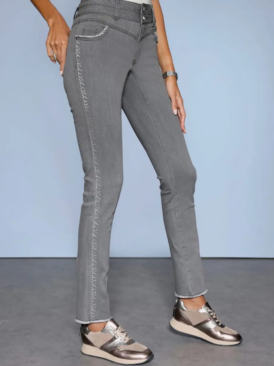 Jean 5 poches mélange coton et lyocell de qualité