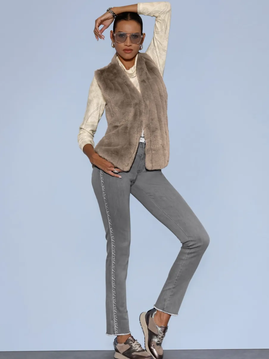 Jean 5 poches mélange coton et lyocell de qualité