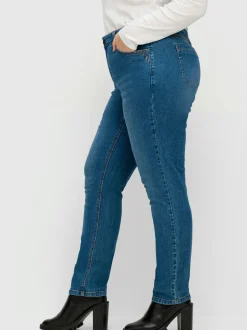 Jean 5 poches taille étroite, fesses et cuisses fortes
