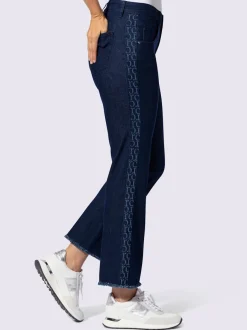 Jean push-up cinq poches avec rayures sur les côtés