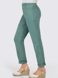 Jeans en coton doux ceinture gainante poches pratiques