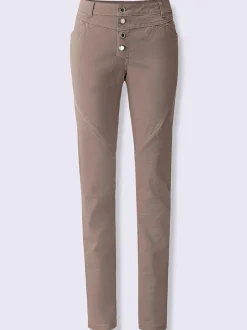Jeans en coton doux ceinture gainante poches pratiques