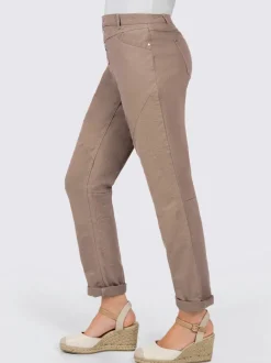 Jeans en coton doux ceinture gainante poches pratiques