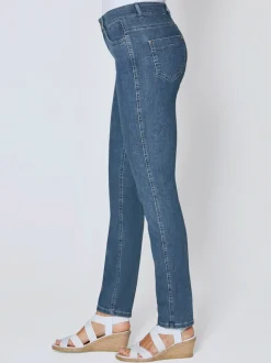 Jean skinny avec quatre poches et rivets décoratifs