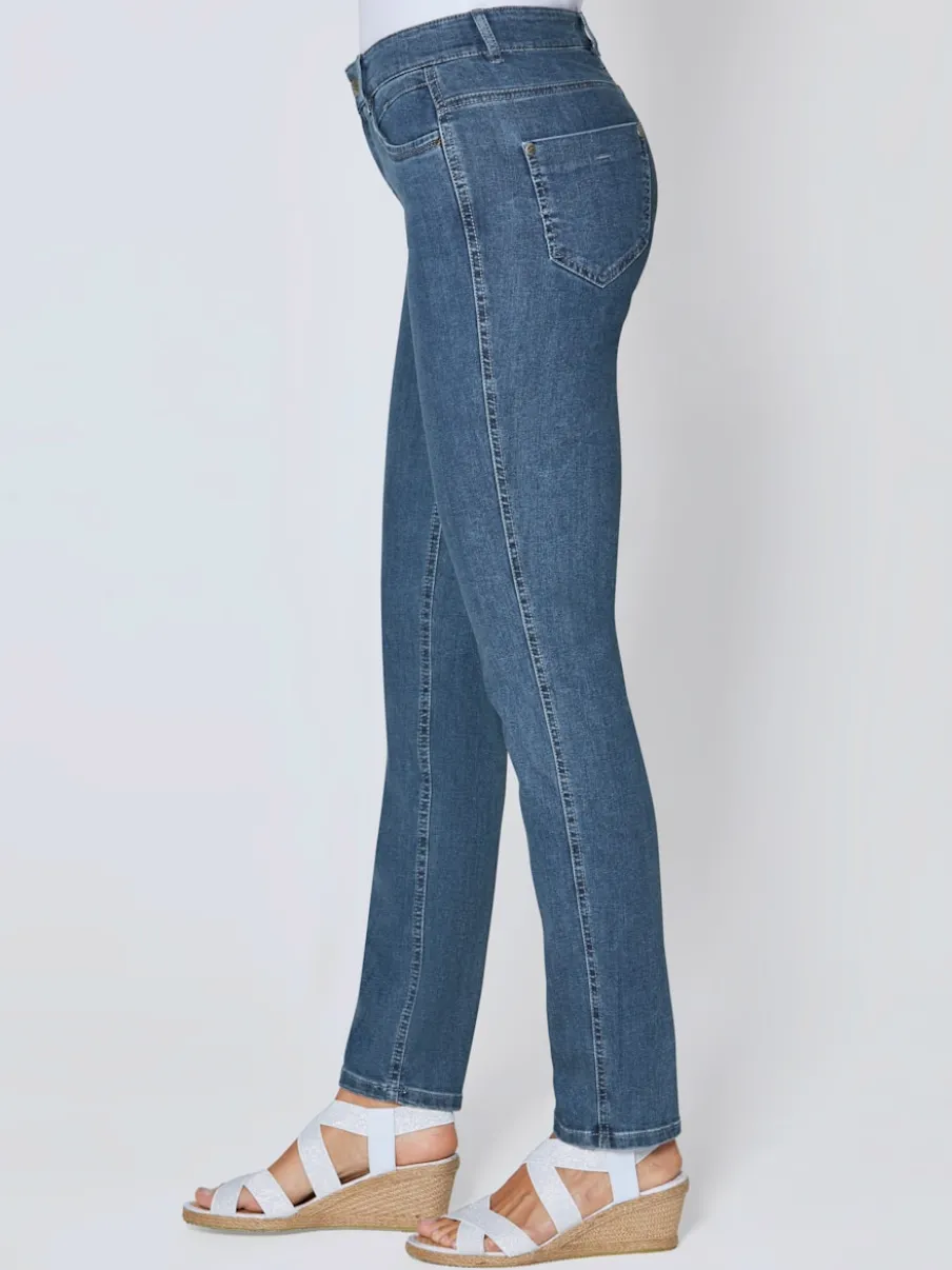 Jean skinny avec quatre poches et rivets décoratifs