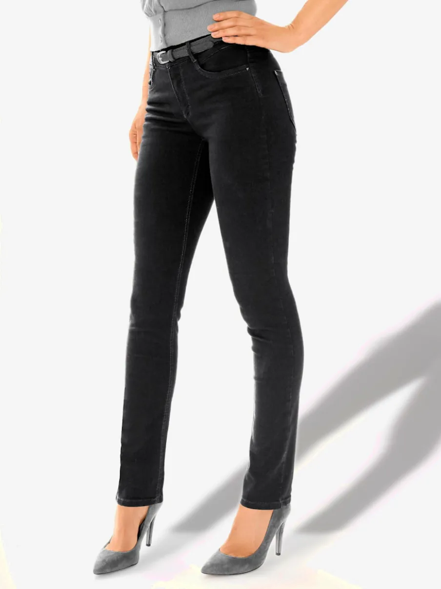 Jean skinny avec quatre poches et rivets décoratifs