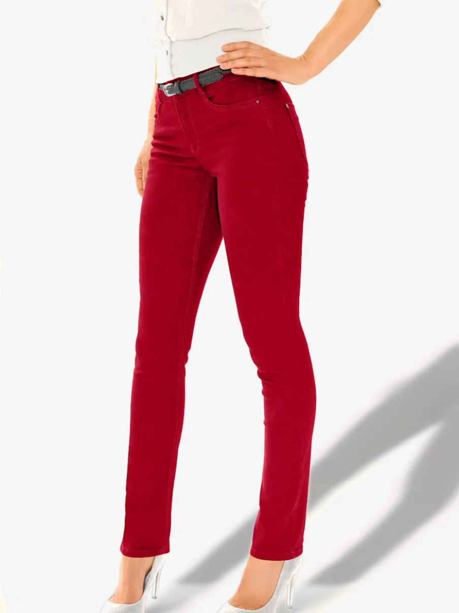 Jean skinny avec quatre poches et rivets décoratifs