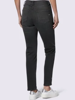 Jean skinny à coutures de séparation et fente latérale