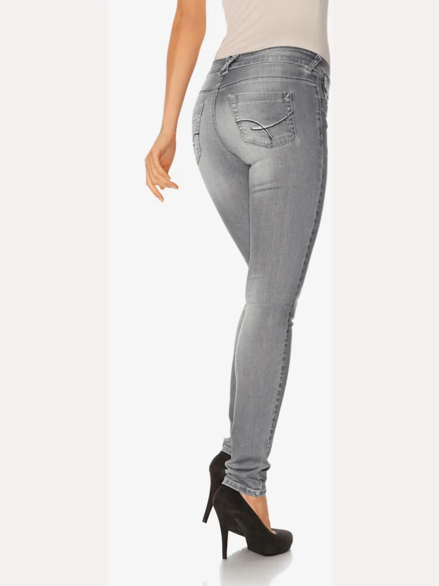 Jean skinny effet ventre plat avec matière élastique