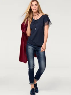 Jean skinny effet ventre plat avec matière élastique