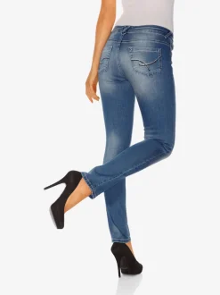 Jean skinny effet ventre plat avec matière élastique