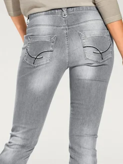 Jean skinny effet ventre plat avec matière élastique