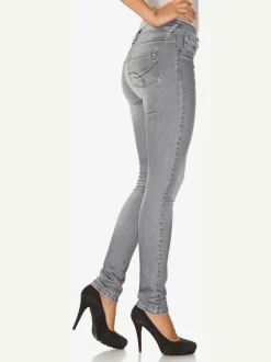 Jean skinny effet ventre plat avec matière élastique