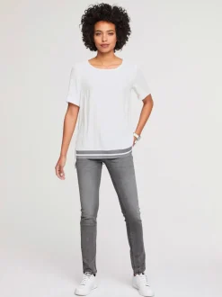 Jean skinny effet ventre plat avec matière élastique