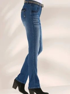 Jean skinny en coton à poches ornées et zips