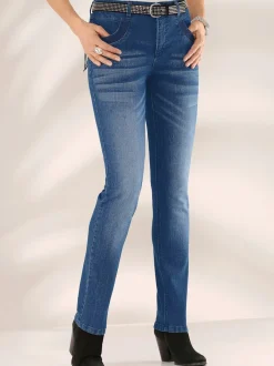 Jean skinny en coton à poches ornées et zips