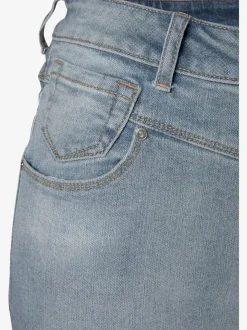 Jean skinny fit avec patte de boutonnage visible et coupe 5 poches