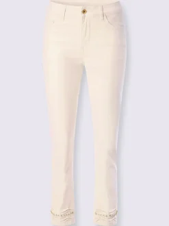Jean 7/8 slim fit avec effet push-up et perles brillantes
