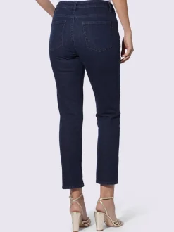 Jean 7/8 slim fit avec effet push-up et perles brillantes