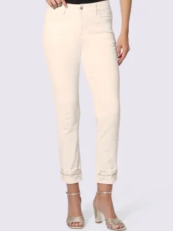 Jean 7/8 slim fit avec effet push-up et perles brillantes