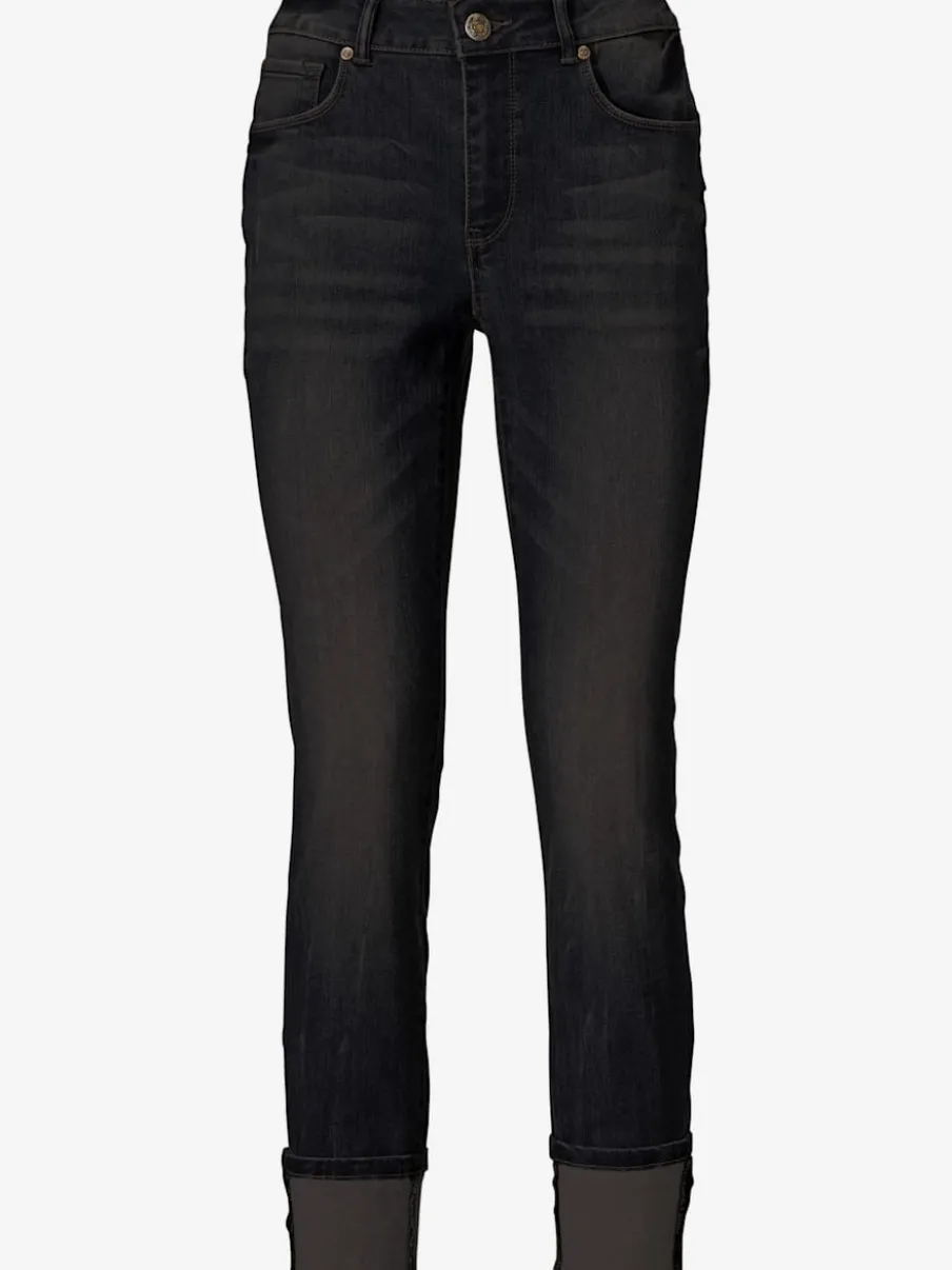 Jean slim fit 7/8 effet ventre plat usé