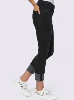 Jean slim fit 7/8 effet ventre plat usé