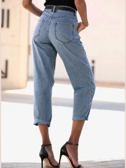 Jeans relax-fit avec poches latérales en coton