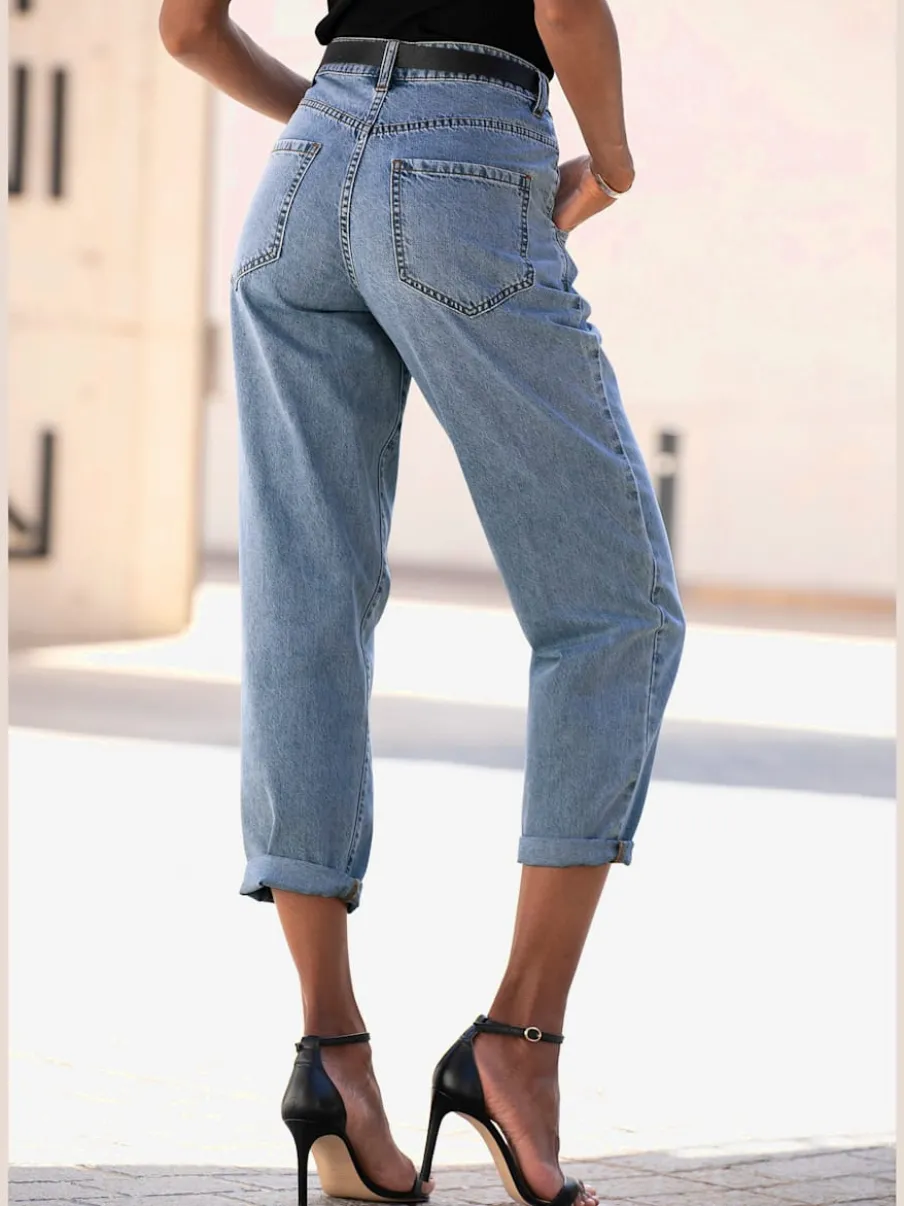 Jeans relax-fit avec poches latérales en coton