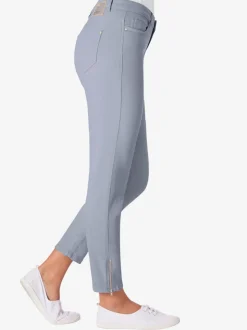 Jean stretch coupe féminine 5 poches avec glissière fantaisie