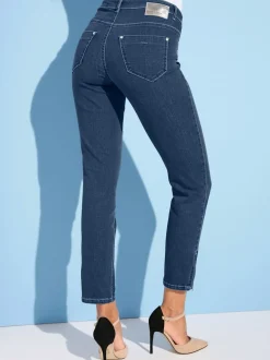 Jean stretch coupe féminine 5 poches avec glissière fantaisie
