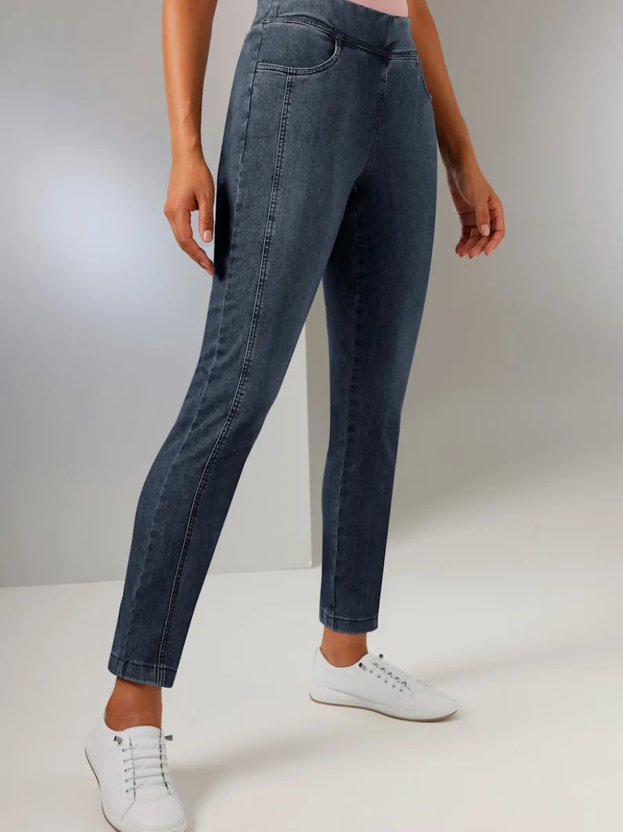 Jean très extensible avec ceinture élastique intérieure raffinée