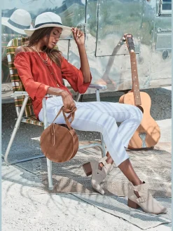 Jegging 7/8 coupe étroite avec poches décoratives et denim élastique