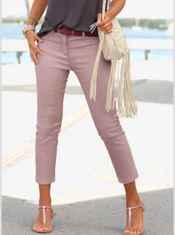 Jegging 7/8 coupe étroite avec poches décoratives et denim élastique