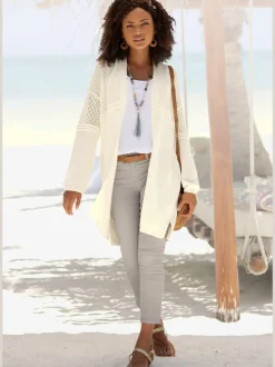 Jegging 7/8 coupe étroite avec poches décoratives et denim élastique