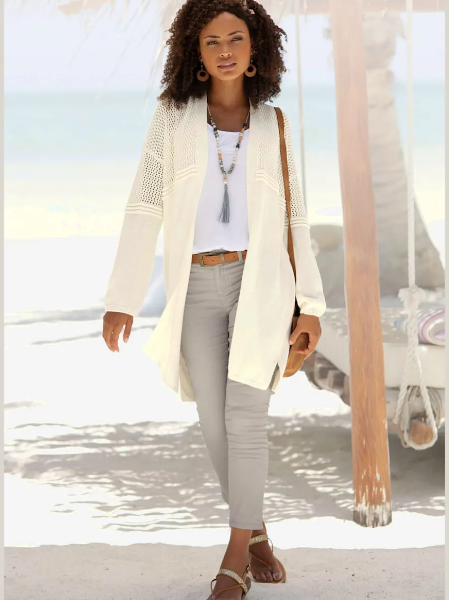 Jegging 7/8 coupe étroite avec poches décoratives et denim élastique